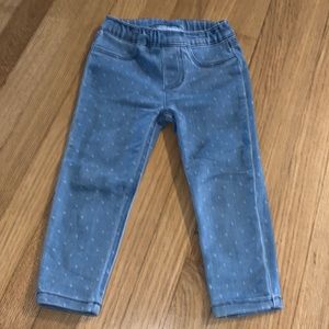 Carter’s denim jeggings with polka dots sz 2T